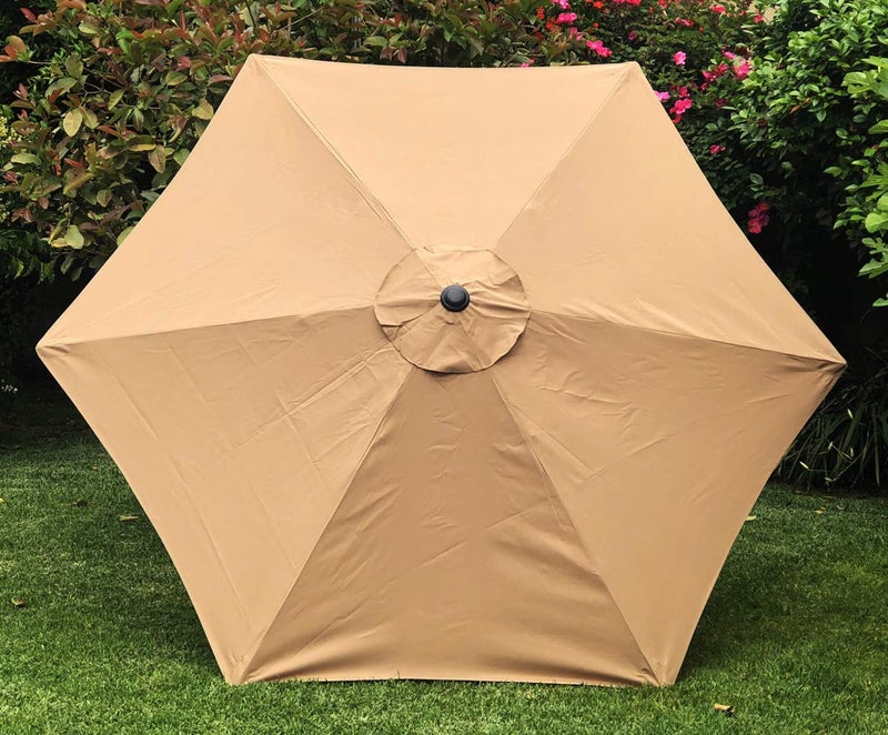 BELLRINO DECOR Replacement STRONG & THICK Umbrella Canopy for 9ft 6 Ribs TAUPE (Canopy Only) - Image 2